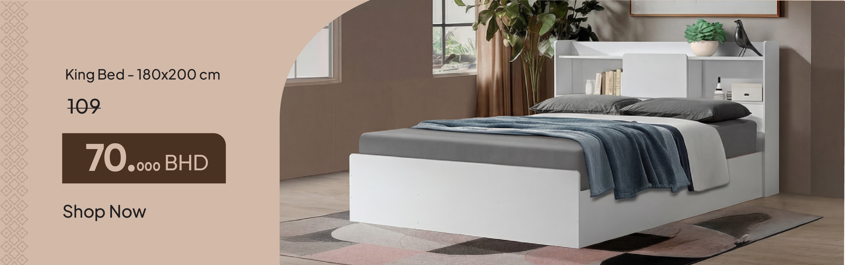 PRB26-BR-CB-King Bed - 180x200 cm