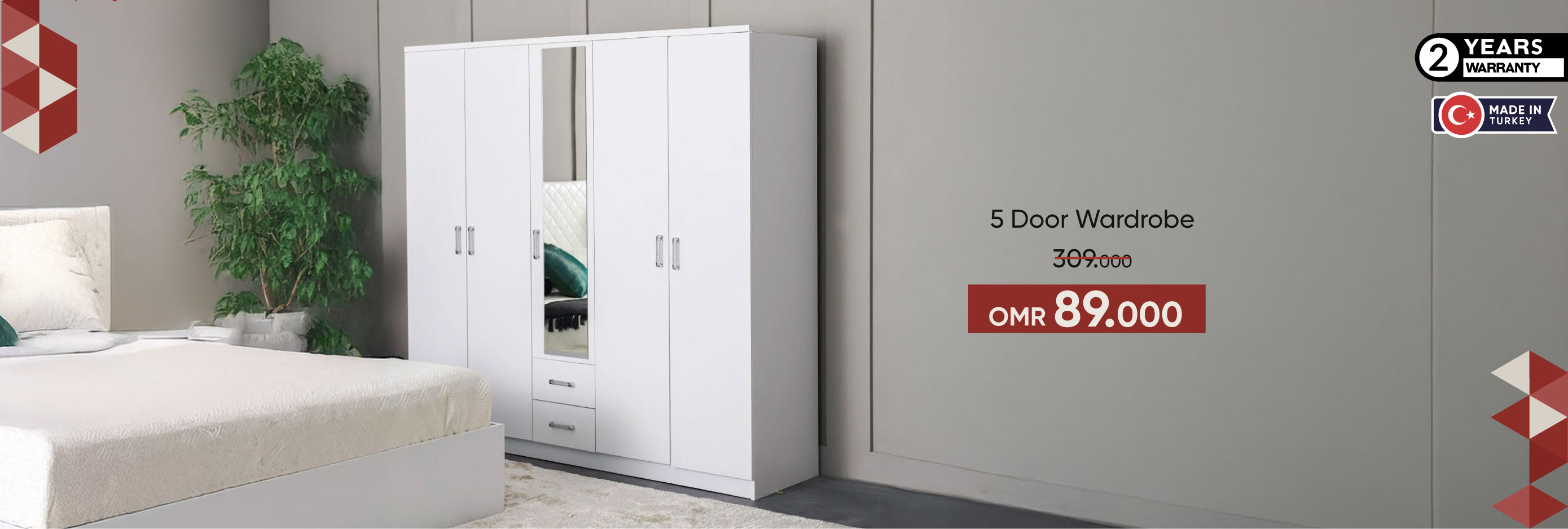 SSWO-BRA-CB-5 Door Wardrobe