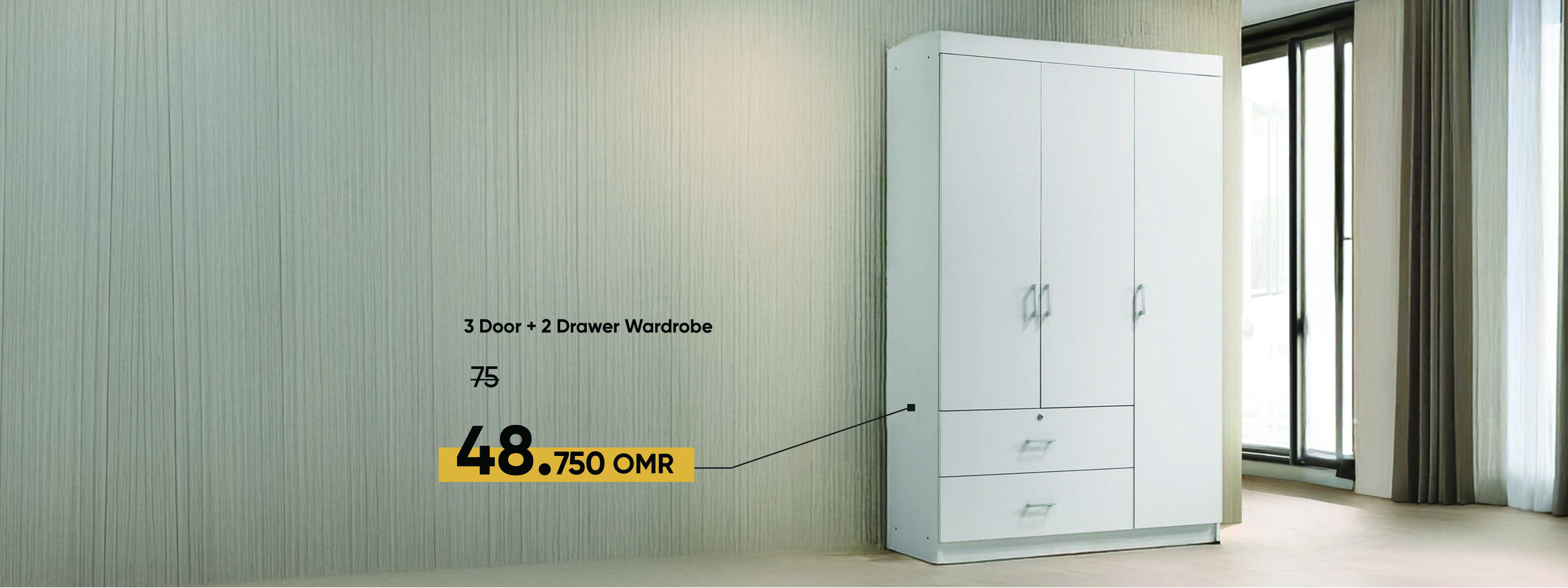 SFSO25-BRA-CB-3 D+2 Drawer Wardrobe