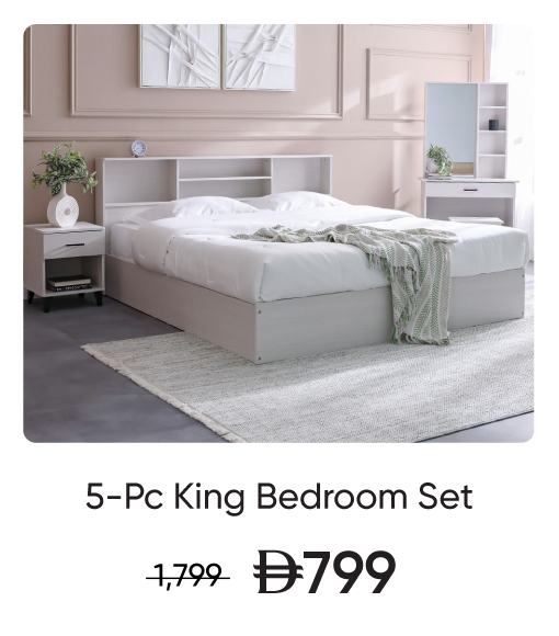 U25-TriB-Left-Fur-5P King Bed Set
