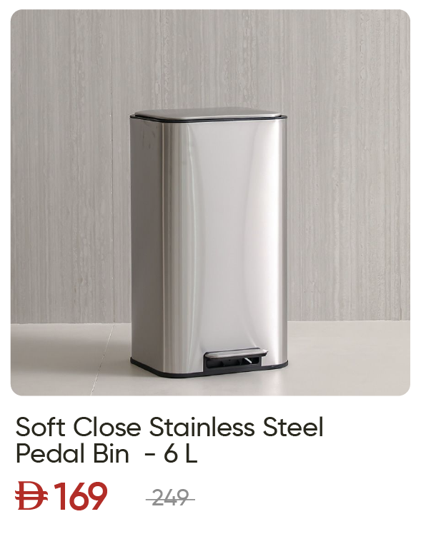 SSWU-SD-Soft Close SS Pedal Bin 6L
