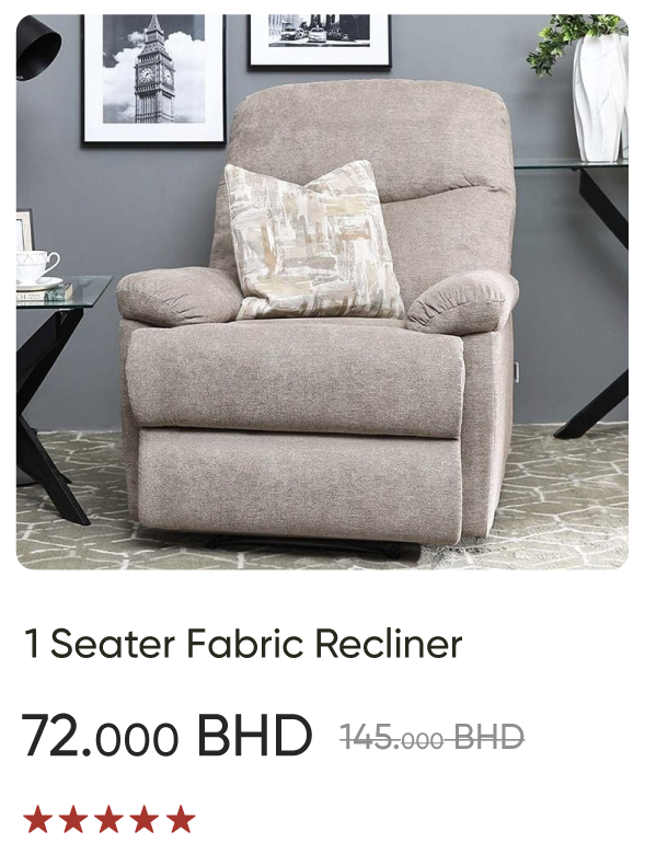SSB-SD-1 Seater Fabric Recliner