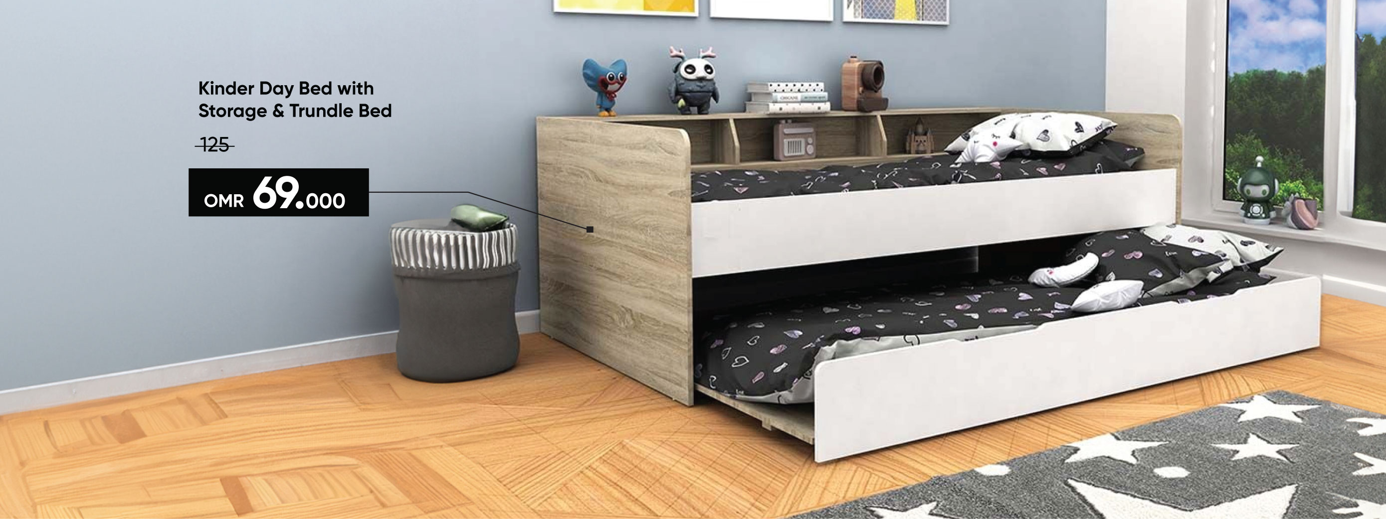 SSSO25-Kids-CB-Day Bed W Storage