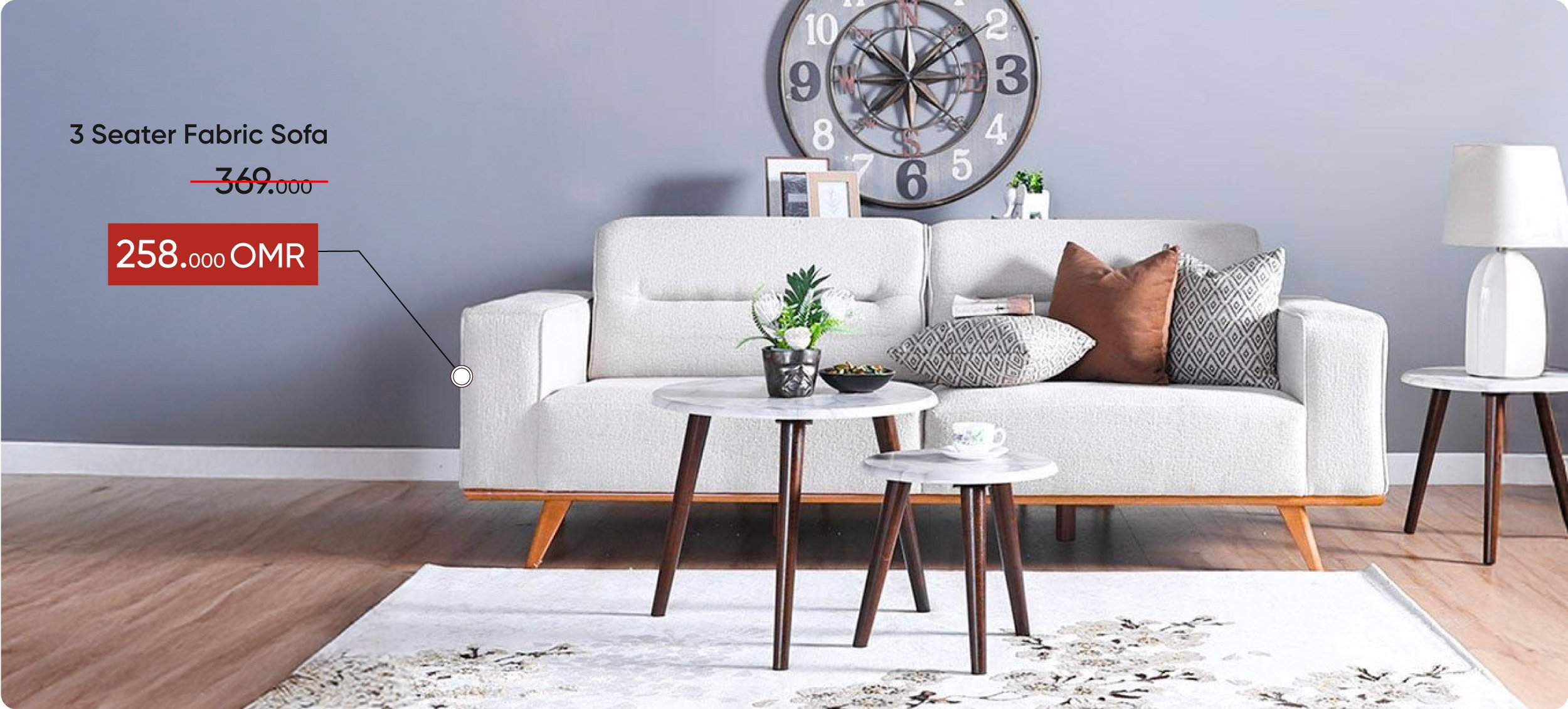 EHO-DB-3 Seater Fabric Sofa