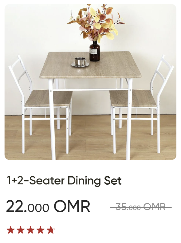 SSO-SD-1+2-Seater Dining Set