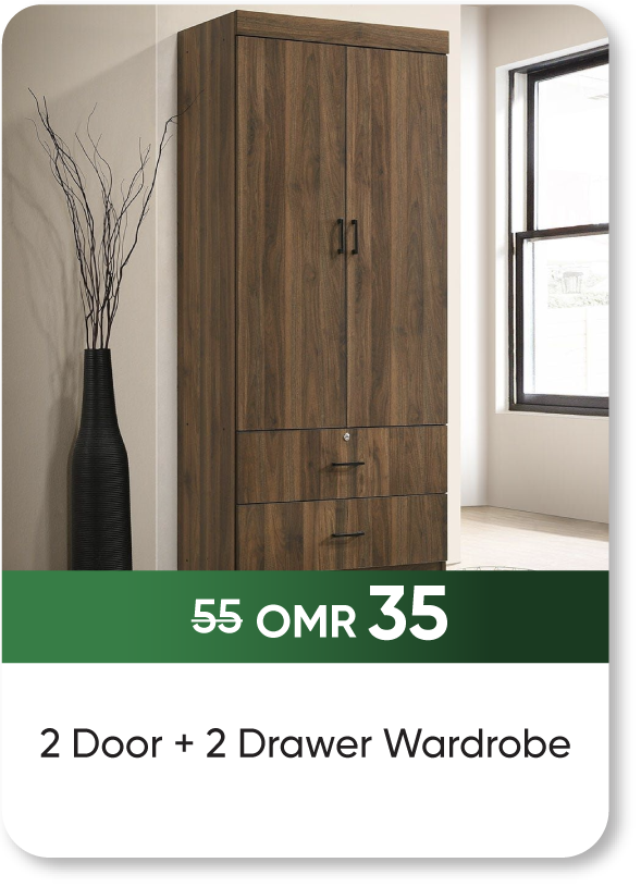 NDSO25-SD-2 Door +2 Drawer Wardrobe