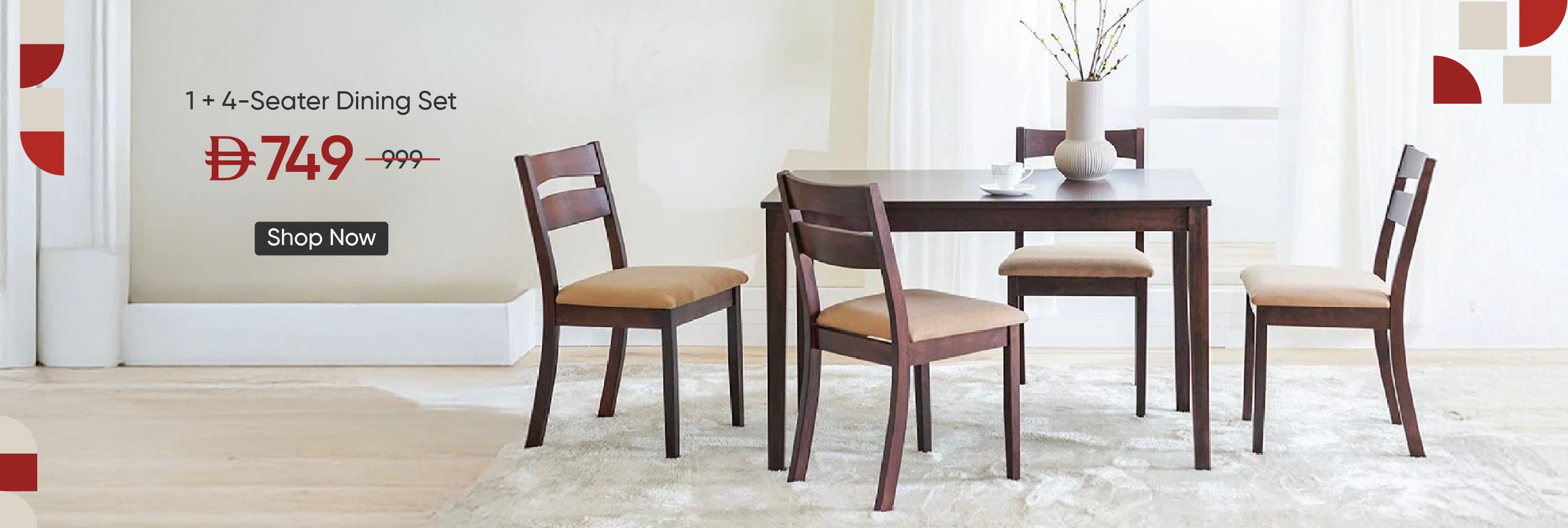 EHU-CB-1 + 4-Seater Dining Set