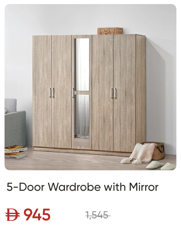 SSU-SD-5-Door Wardrobe with Mirror