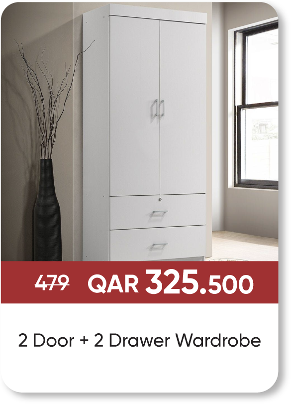 MSQ25-SD-2 Door + 2 Drawer Wardrobe