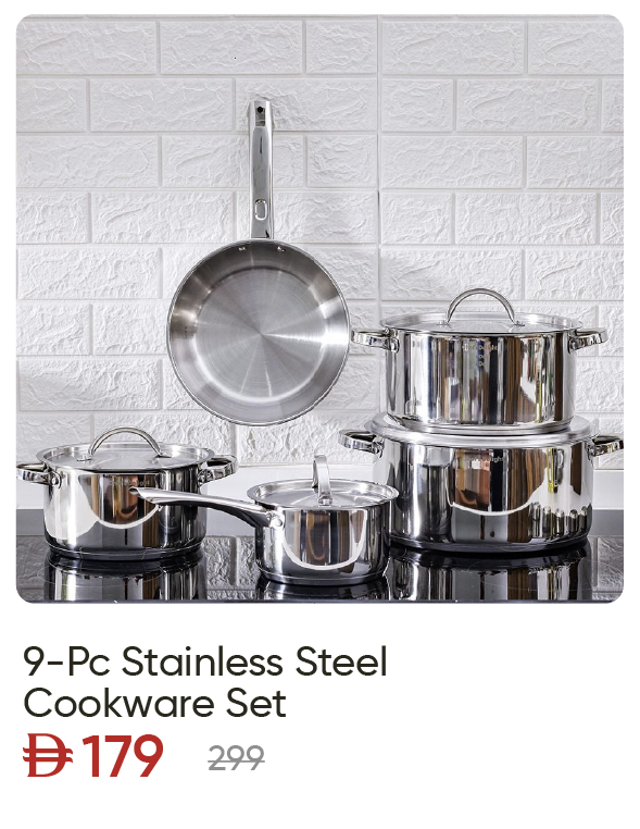 EHU-SD-9-Pc SS Cookware Set