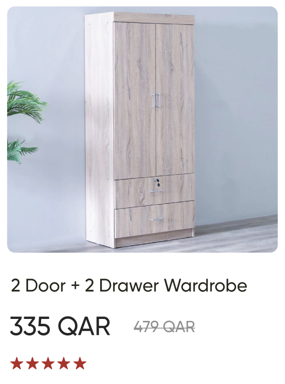 ESOQ-SD-2 Door + 2 Drawer Wardrobe