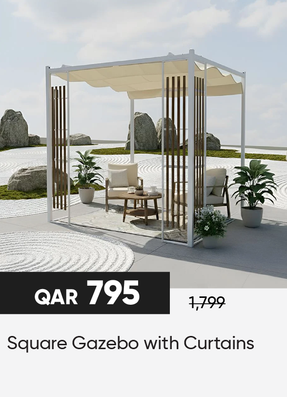 HFQ25-SD-Square Gazebo W Curtains