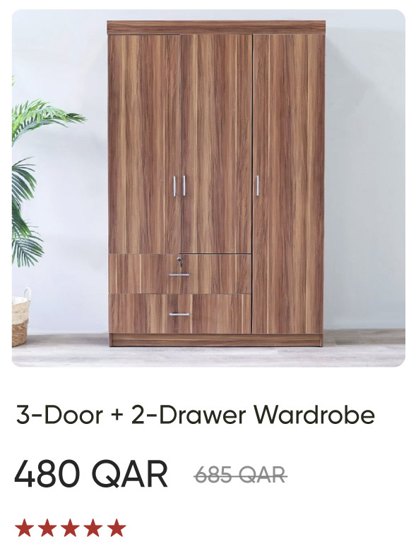 BSOQ-SD-3-Door + 2-Drawer Wardrobe