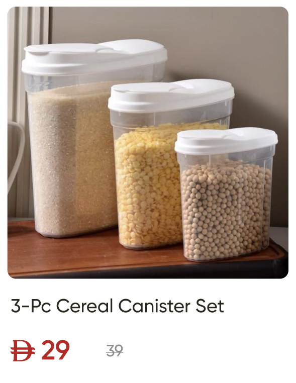 EHU-SD-3-Pc Cereal Canister Set