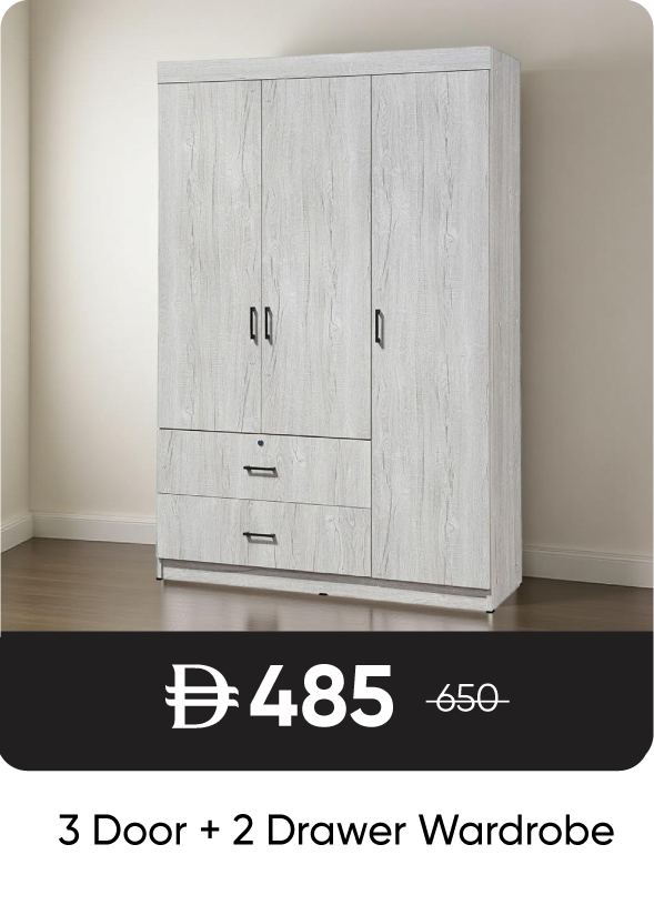 RSU-SD-3 Door + 2 Drawer Wardrobe