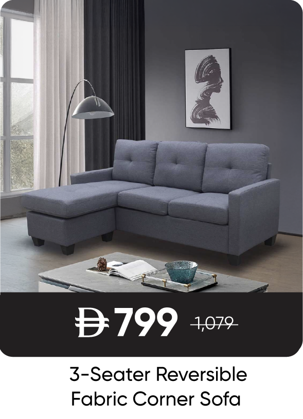 RSU-SD-3S Rev Fabric Corner Sofa