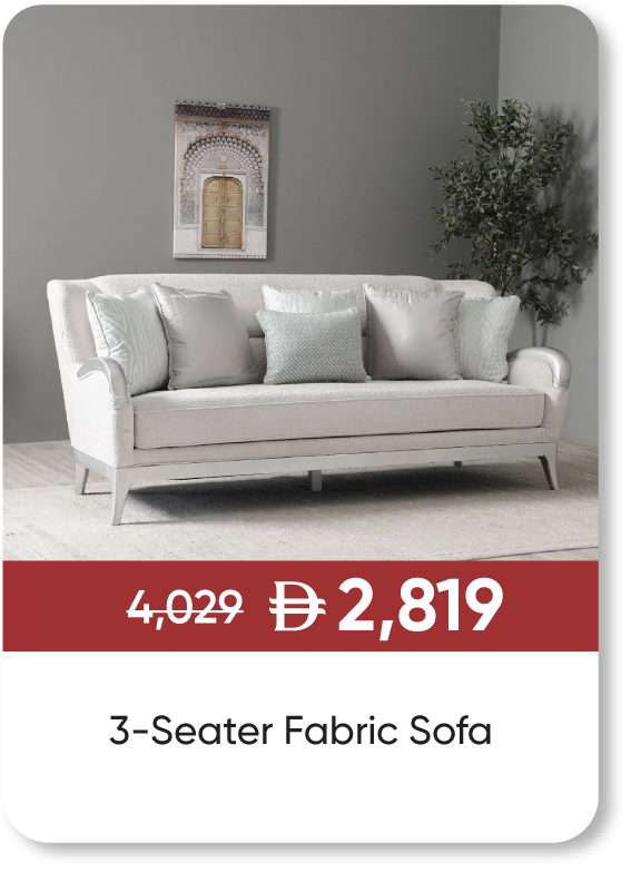 MRSU25-SD-3-Seater Fabric Sofa