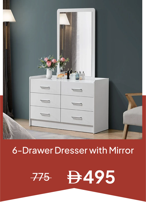 YECSU25-SD-6-Drawer DresserMirror