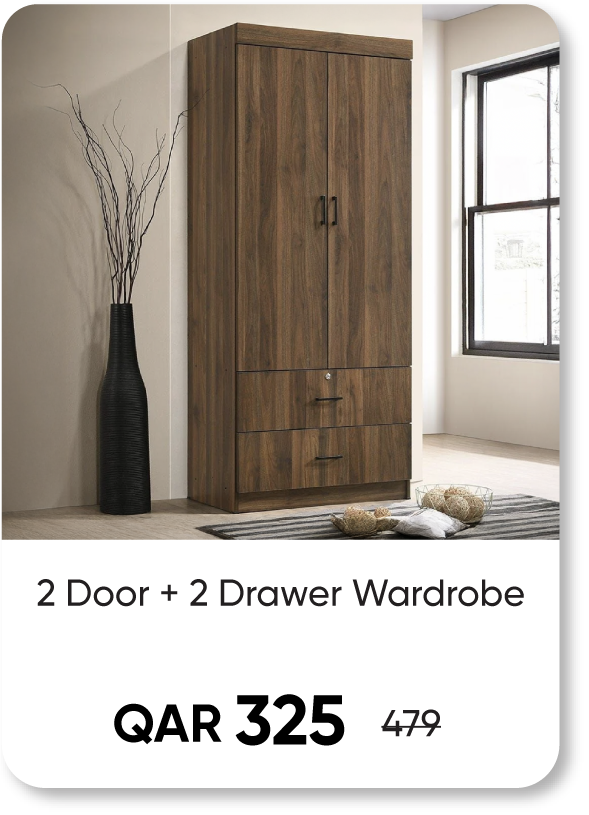 BOQ25-SD-2 Door + 2 Drawer Wardrobe