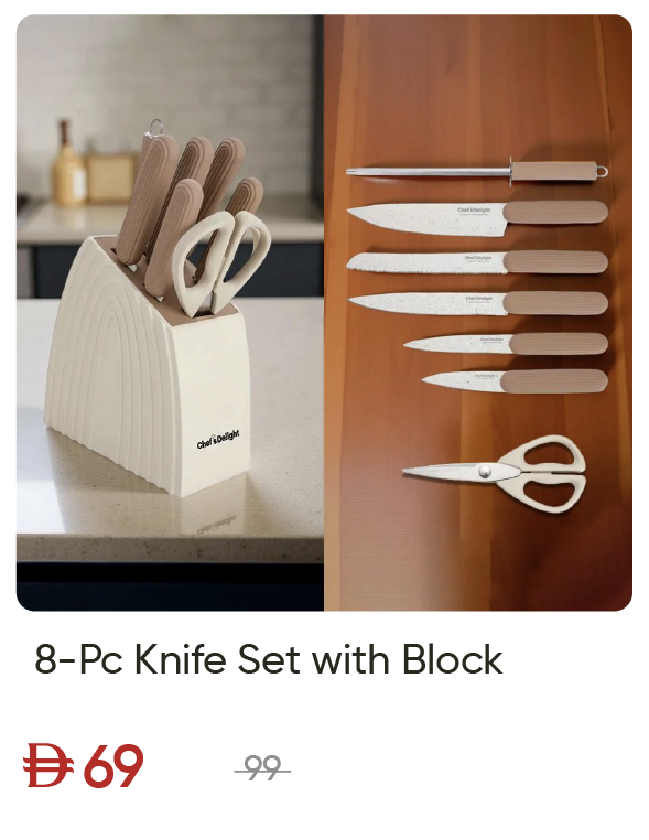 SSWU-SD- 8-Pc Knife Set With Block