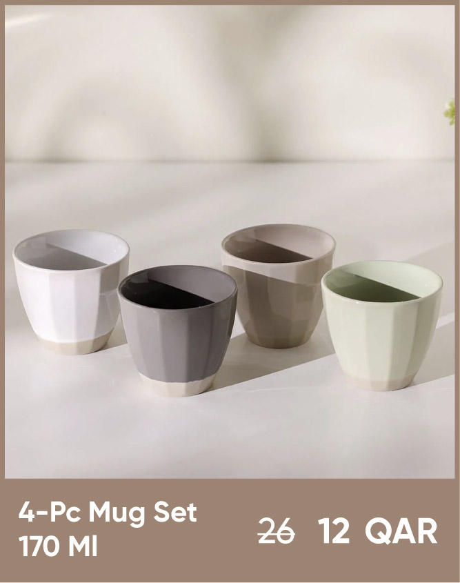 Q25-HW-4P Stoneware Mug Set-170 Ml