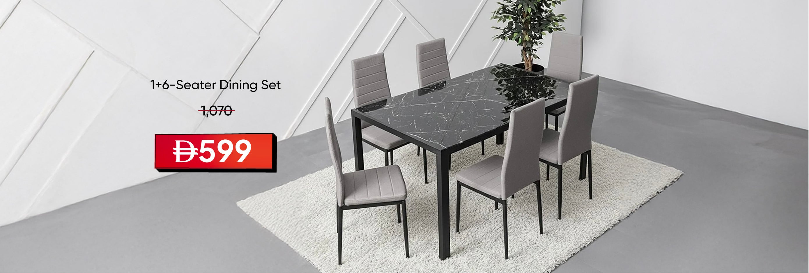 YESU25-DR-CB-1+6-Seater Dining Set
