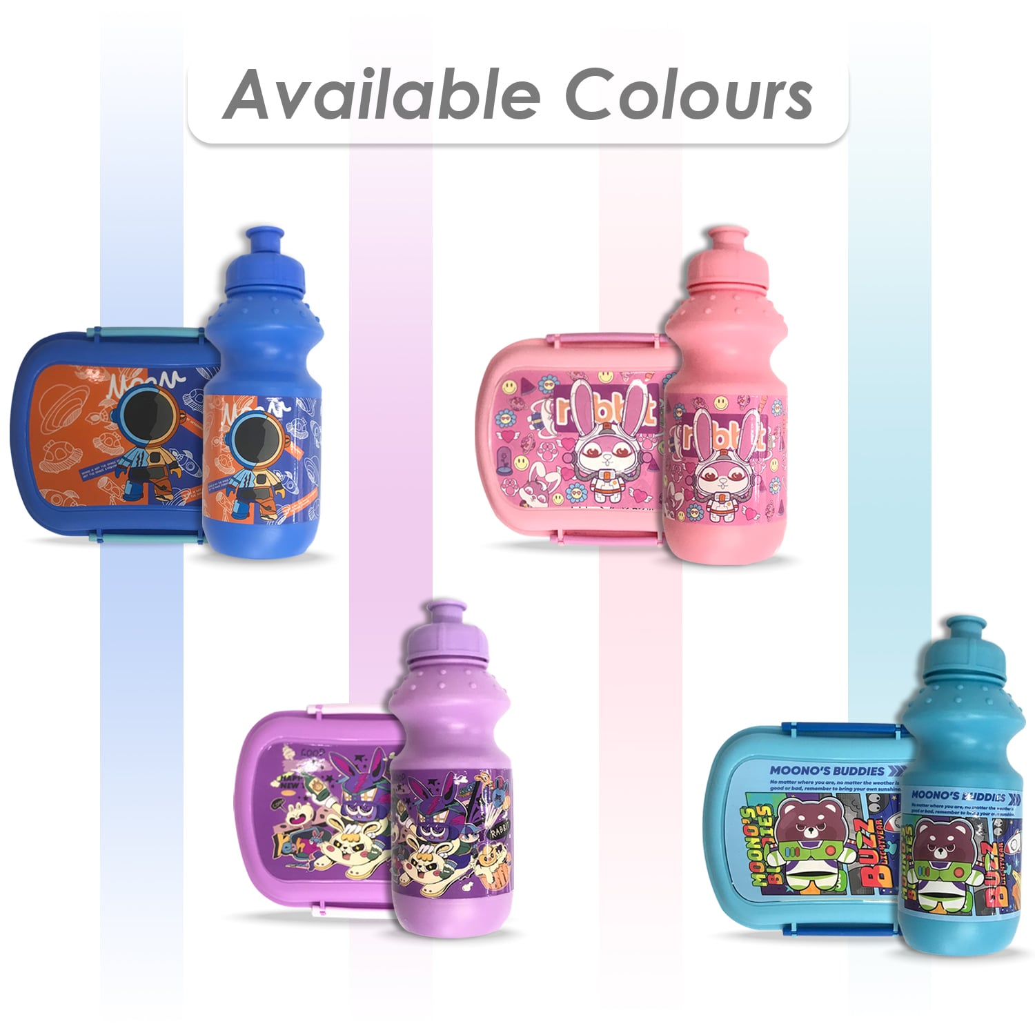 Buy Eazy Kids - Set of 2 - Lunch Box & Water Bottle - Rabbit Purple ...