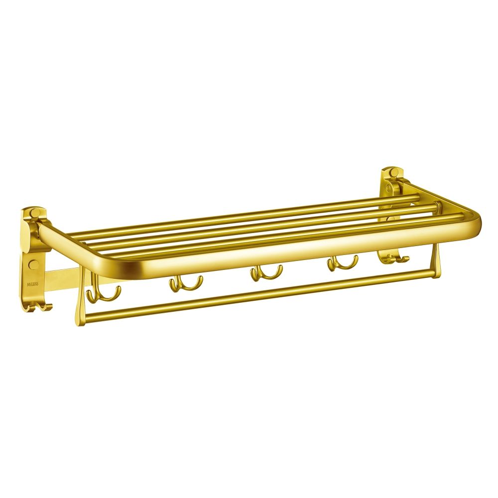 Buy Milano Rena Towel Shelf With Hook Matte Gold With 5 Year Warranty Online Danube Home UAE