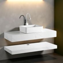 Milano Plus Este Marble Sng Ctr Top Basin SJ03 1200*500Mm (2Pcs/Set) White