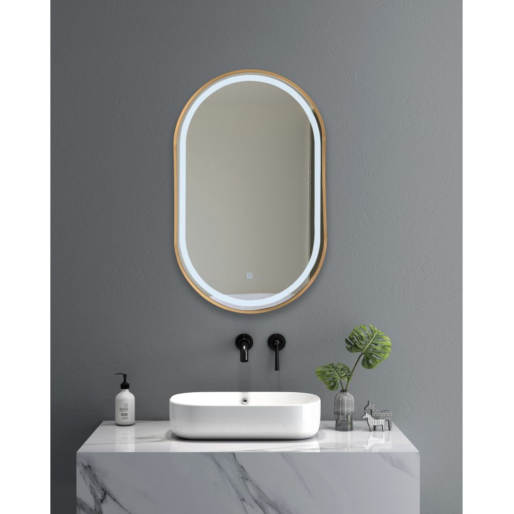 Buy Milano Led Mirror With Touch Switch /4Cm Aluminum Frame 500*800Mm ...