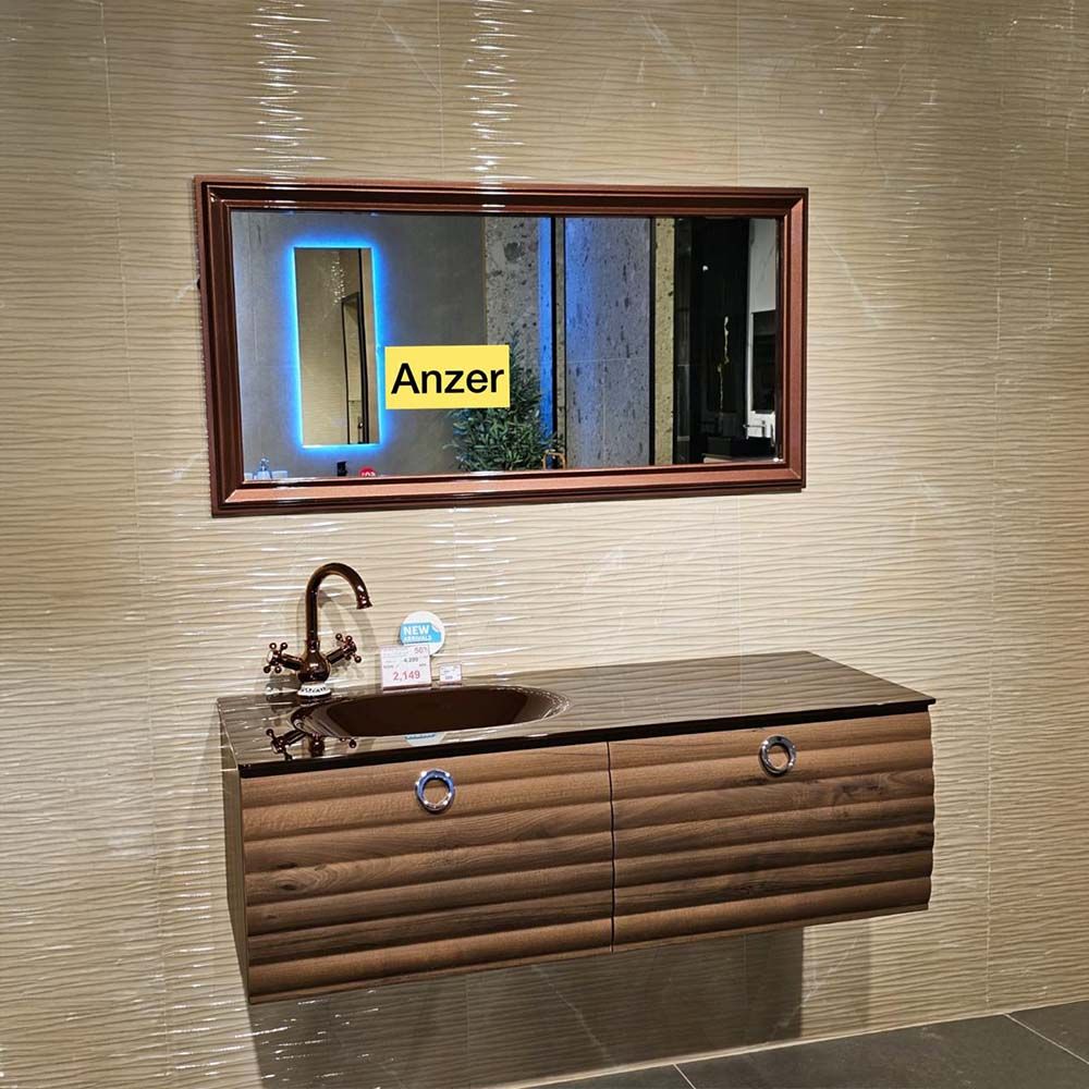 Milano Anzer Vanity 120Cm - Wallnut 3 Ctns / Per Set - Made In Turkey