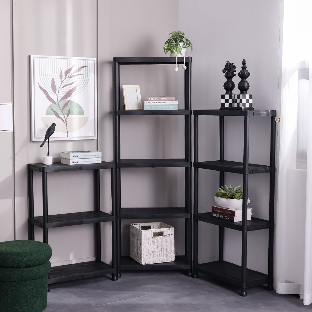 Milano 5 Tier Plastic Shelf Tt1034Ca-60X30X172) 20Kgx5 Black