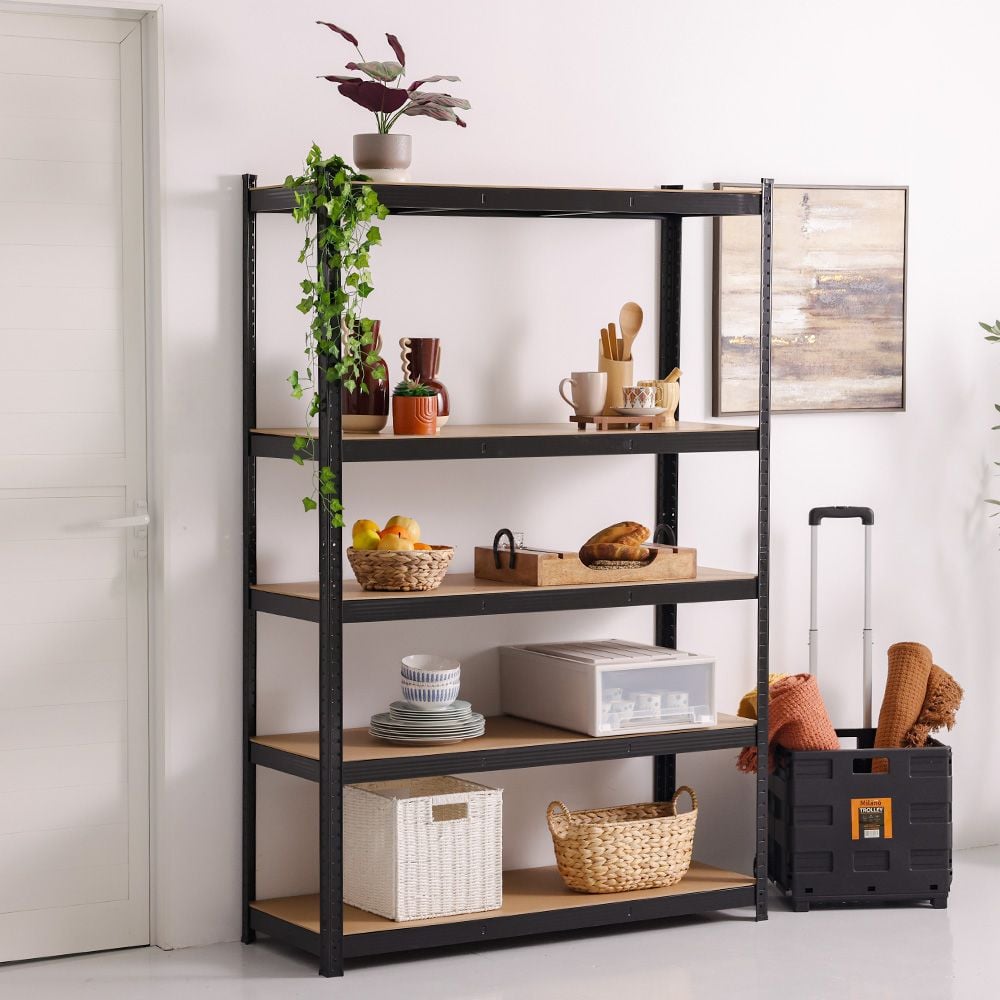 Milano 5 Layer Steel Shelf With Mdf Board (120X45X180) 250Kgx5