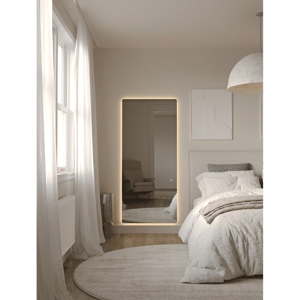 Full length frameless on sale wall mirror