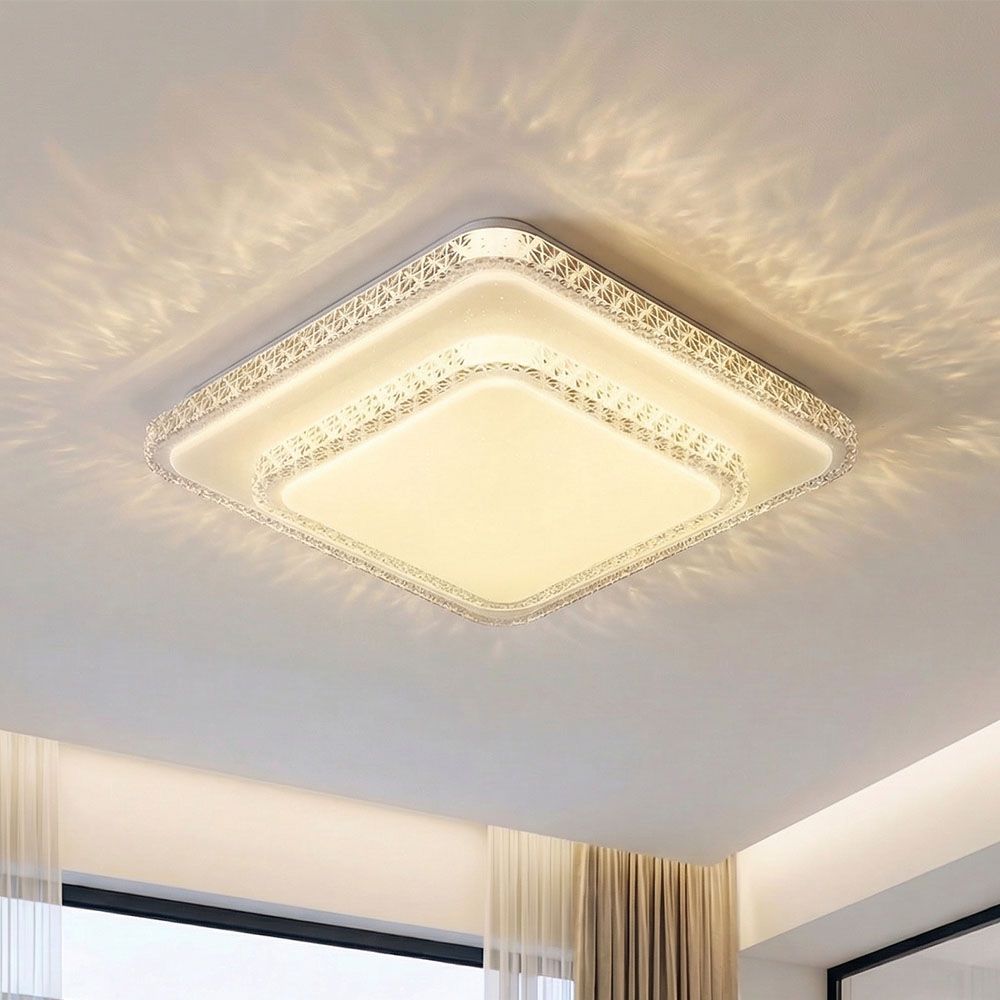مصباح سقف LED مثبت من مها جلاس - شفاف - 500 × 500 مم 