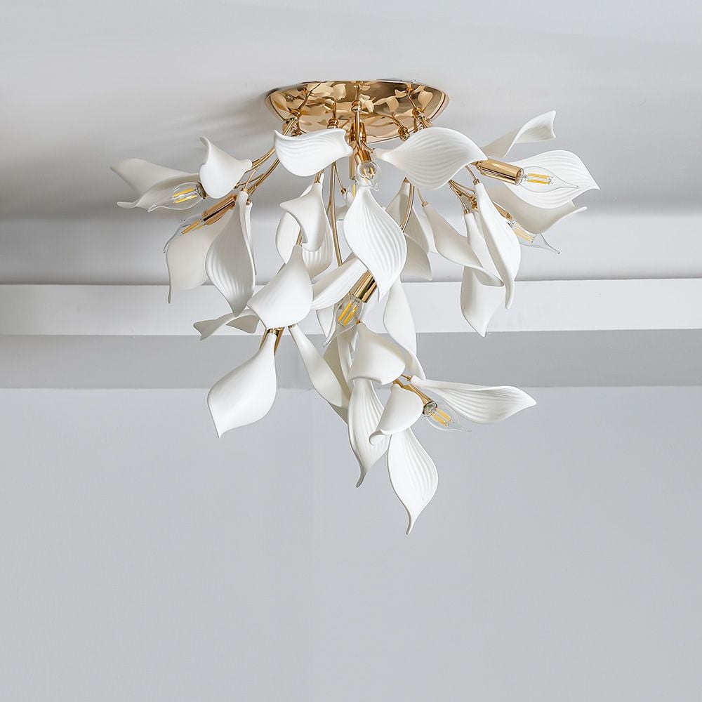 Cecilia Flushmount - Metal+Crystal - White/Gold