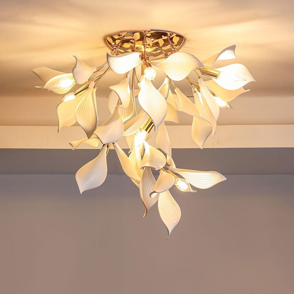 Cecilia Flushmount - Metal+Crystal - White/Gold
