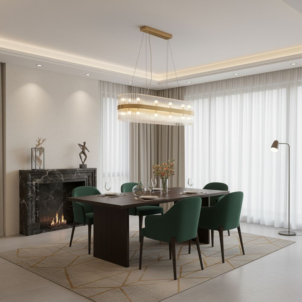 Nairobi 20 Light Glass chandelier 100cm -Gold