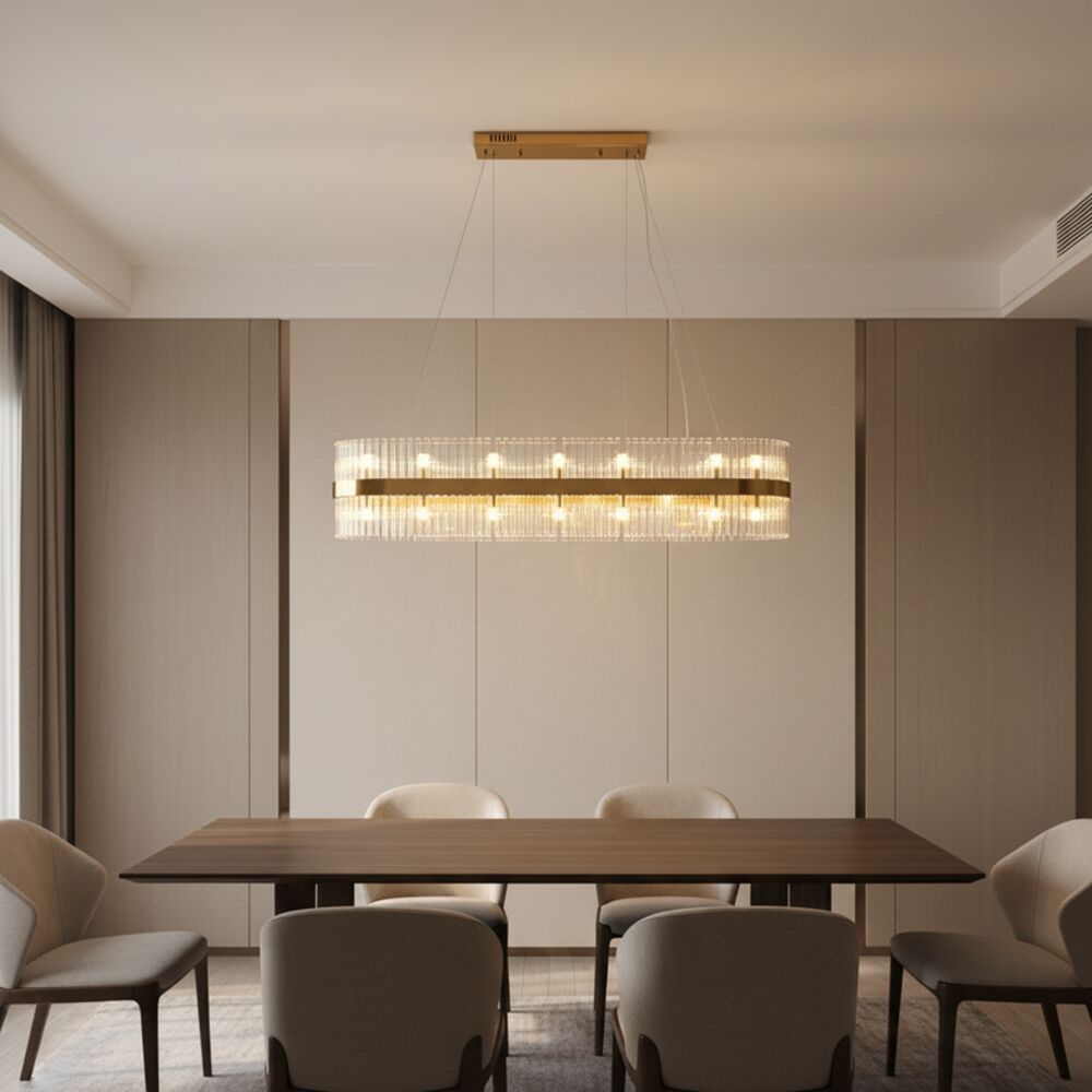 Nairobi 20 Light Glass chandelier 100cm -Gold