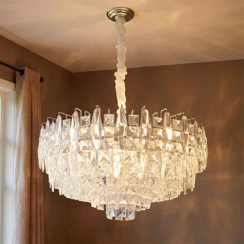 Amira 12 Lights Crystal Chandelier 60cm-Chrome