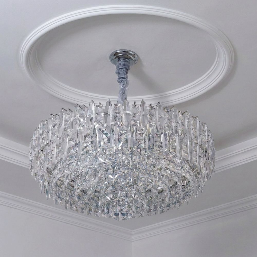 Amira 22 Lights Crystal Chandelier 80cm-Chrome