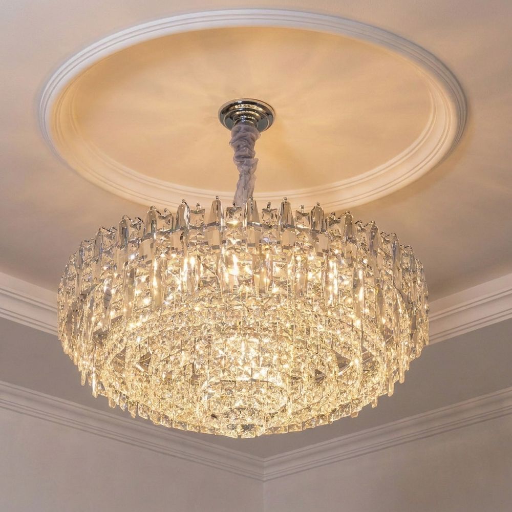 Amira 22 Lights Crystal Chandelier 80cm-Chrome