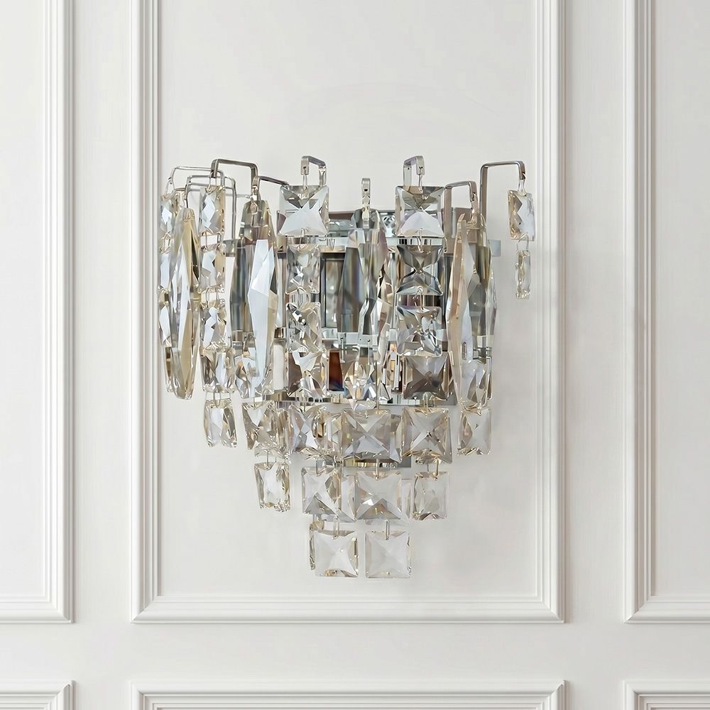 Amira Wall Lamp – Crystal & Metal – Chrome 