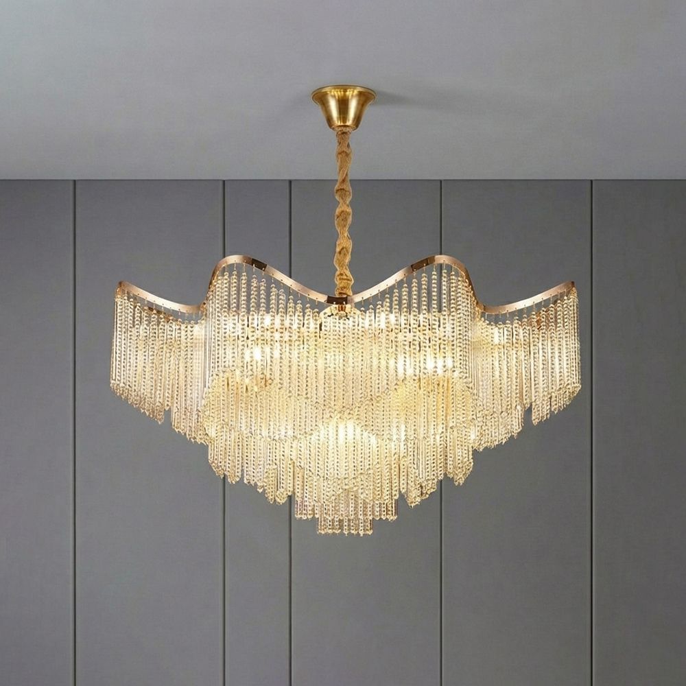 Zahra 11 Lights Crystal Chandelier 60Cm-Gold