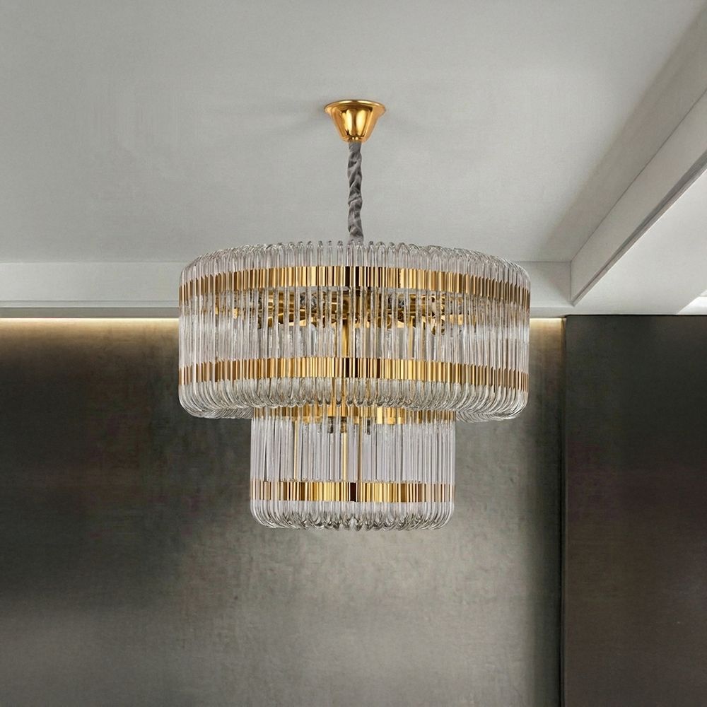 Damas 11 Lights Glass Chandelier 60Cm-Gold