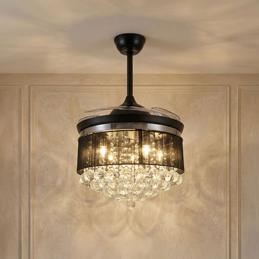 Lara CF YF-1199 -Black- Iron+Crystal 50cm