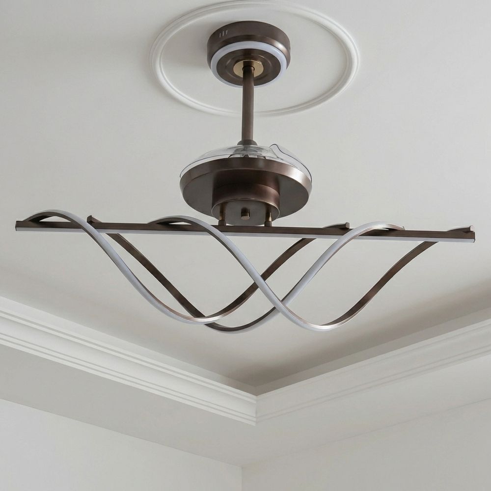 Diana Ceiling Fan Light – Iron & Aluminum – Champagne Gold – 80 cm