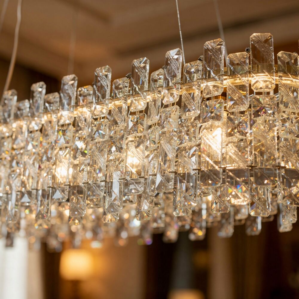 Reema LED Crystal Chandelier With 3 Color Dimmable Light 100cm-Chrome