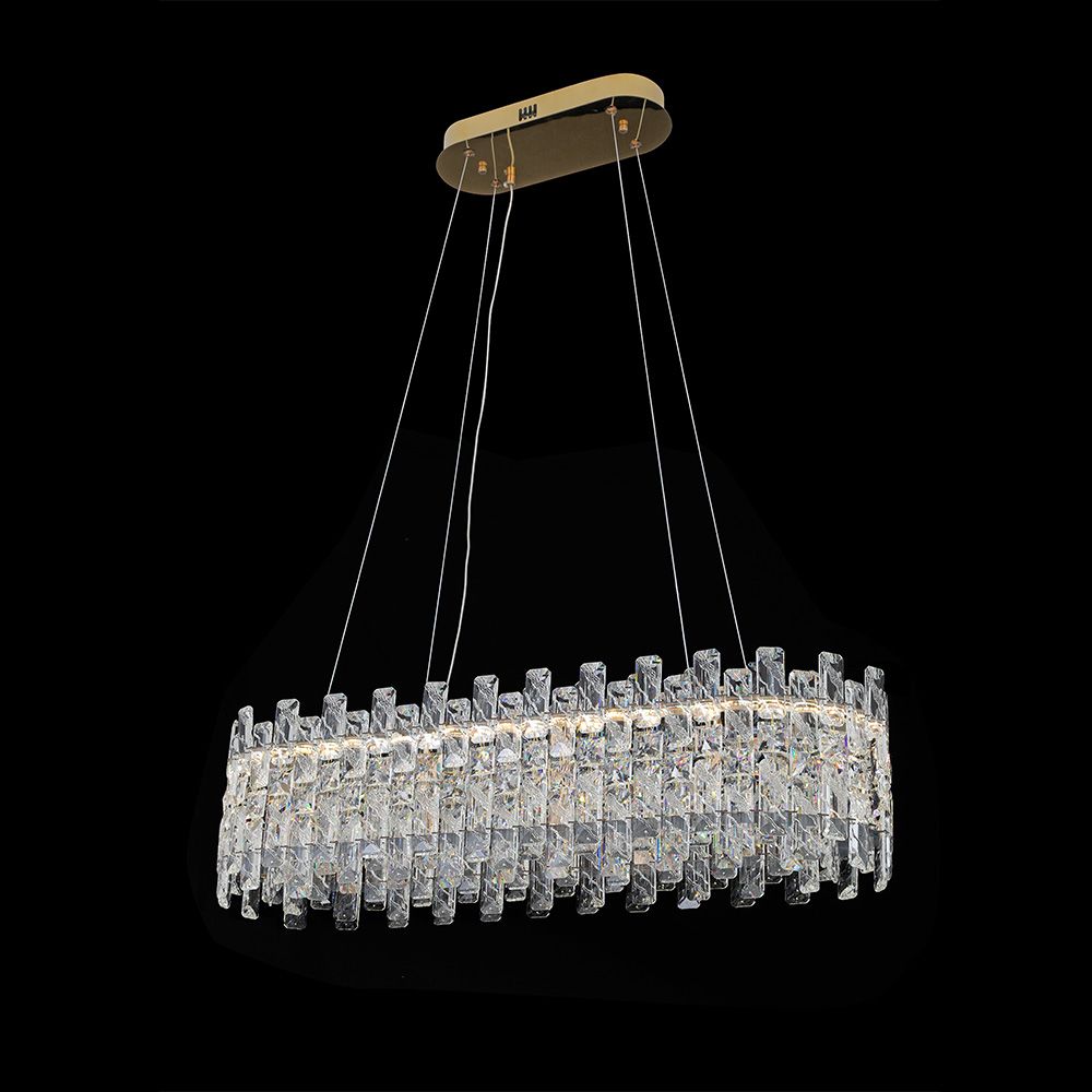 Reema LED Crystal Chandelier With 3 Color Dimmable Light 100cm-Chrome