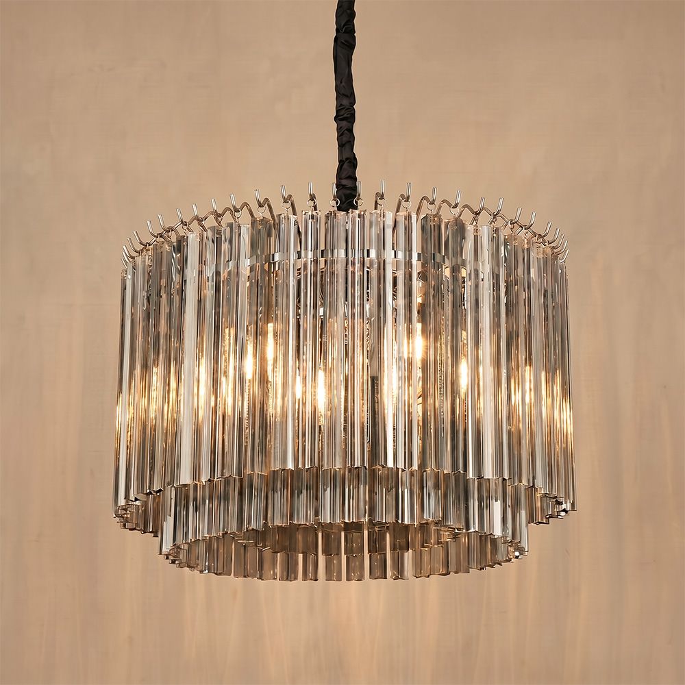 Cindy Glass Chandelier – Glass & Metal – Smoke – 60 cm